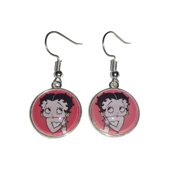 Handcrafted Betty Boop Earrings - Picture 1 of 3